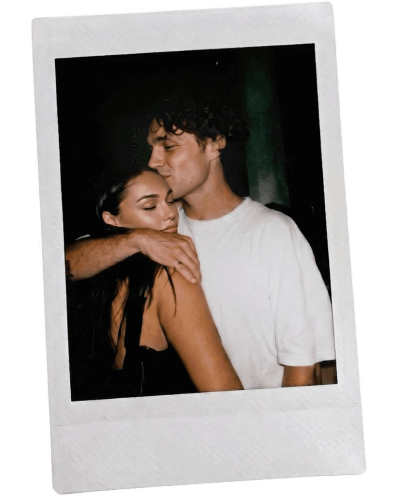 Polaroid photo of a happy couple